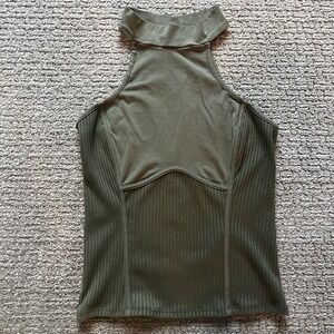 Guess Camryn Rib Mix Green Halter Top Woman's Small